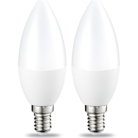 Pack of 2 E14 5W LED flame bulbs (40W equivalent), warm white, non-dimmable, retro Edison design
