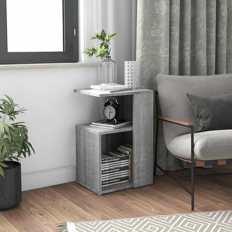 815190 vidaXL Side Table Grey Sonoma 36x30x56 cm Engineered Wood (1/5)