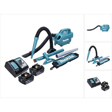 Makita DCL 184 RG Aspirador sin cable 18 V - 54 mbar - 0,5 l + 2x Baterías 6,0 Ah + Cargador