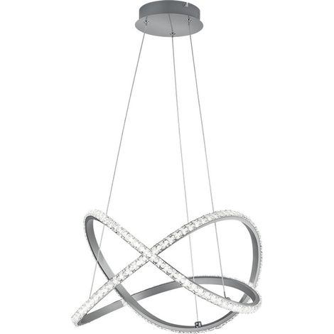 Suspension LED RUBIN argent Ø50 26W pilotage dimmable (1/5)