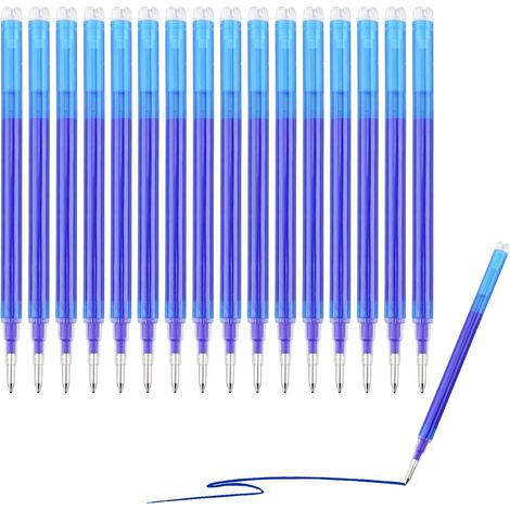 Paquete de 16 recambios de bolígrafo azul borrable de 0,7 mm - Compatibles con cartuchos de tinta de gel termosensible Pilot FriXion, punta mediana, escritura suave para la escuela y la oficina.