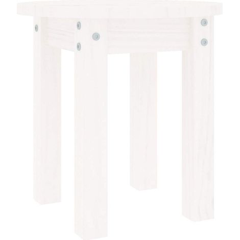 Maison Exclusive - Couchtisch Weiß Ø 35x35 cm Massivholz Kiefer (1/5)