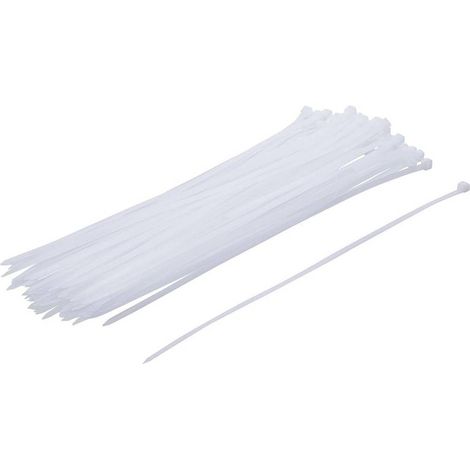 Assortiment de Colliers Blancs 4,8 x 300 mm - 50 pcs - Fixation Pratique et Résistante - D-Work (1/5)