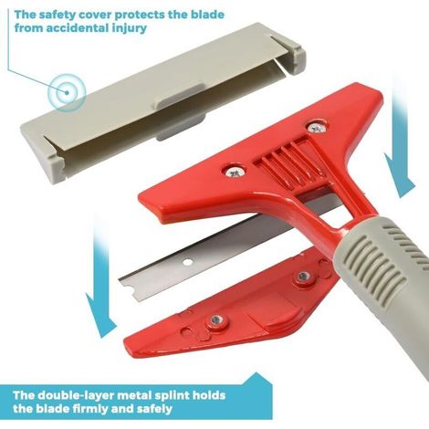 Industry Grattoir avec 10 Lames, Grattoir Plancha pour Papier Peint, Grattoirs pour Vitre, pour Colle, Carrelage de fenêtre, Voiture, Miroir, Nettoyage, Rouge (1/4)