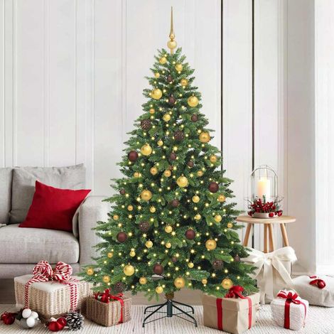 vidaXL Artificial Christmas Tree with 300 LEDs Green 180 cm PE and PVC (1/5)