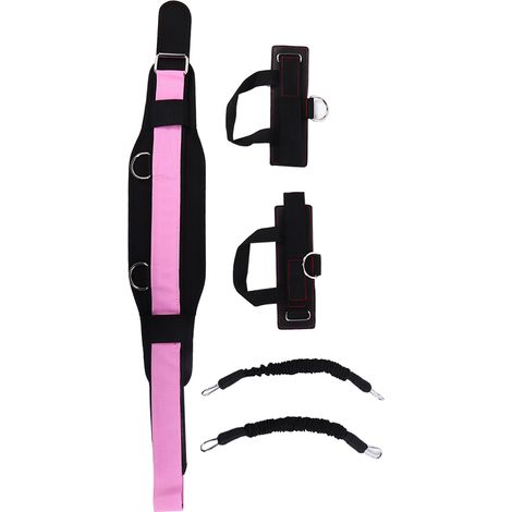 Sangle d'entraînement pour jambes Basketball, élastique de résistance rose, corde de renforcement musculaire pour saut et vitesse. (1/5)