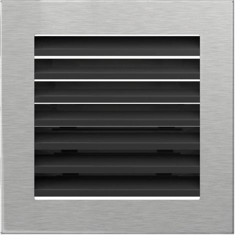 Warmluftgitter Ofen 17x17 cm Edelstahl gebürstet Kaminofen Kamin Heizeinsatz (1/3)