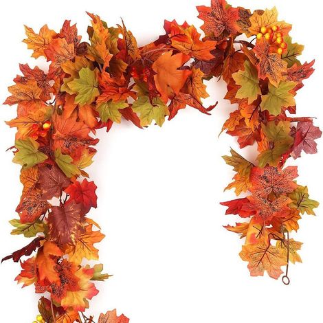 Guirlande de feuilles d'automne – pour les décorations de Thanksgiving à la maison et les fêtes au coin du feu lors des mariages (1/5)