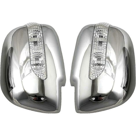 Coque de rétroviseur chromée ABS avec éclairage LED intégré pour BMW RX330, RX300, RX350 et RX450H (2003-2008) (1/5)
