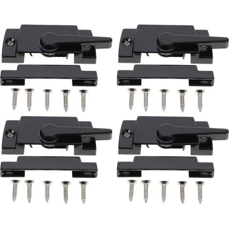 Verrous de Fenêtre Coulissants Lot de 4 en Alliage de Zinc Noir à Came pour Sécurité Garçon et Filles, Bureau et École