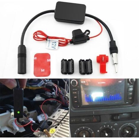 Haute Qualité Noir 12 V Voiture Automobile Radio Signal Amplificateur ANT-208 Auto FM Antenne Booster