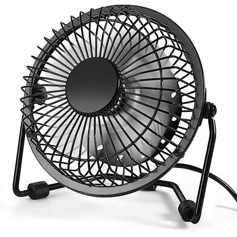 Ventilateur De Bureau Usb - 10 Cm - Moteur À Courant Continu Sans Balais - Rotation 360° - 2 Vitesses - En Métal - Pour Bureau Maison Et Étude - 1 Pièce (1/5)