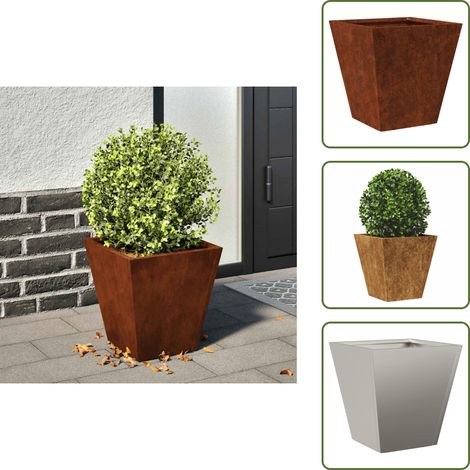 Pflanzkübel 30x30x30 cm Wetterfester Stahl - Gartenpflanzgefäß - Gartenpflanzgefäße - Metallpflanzgefäß - Stahlpflanzgefäß (1/5)