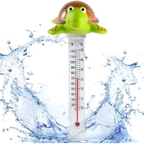 Thermomètre Piscine Flottant Grand Écran avec Cordon pour Spa Bassin Aquarium Compatible Intérieur Extérieur Résistant Tortue (1/5)