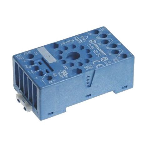 Support 10A 250V pour séries 6012 8812 8892 bleu étrier métal à cage FINDER 9020SMA