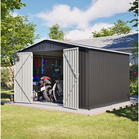 Abri de jardin en métal 300 x 252 x 191 cm anthracite HAVRYA (1/5)