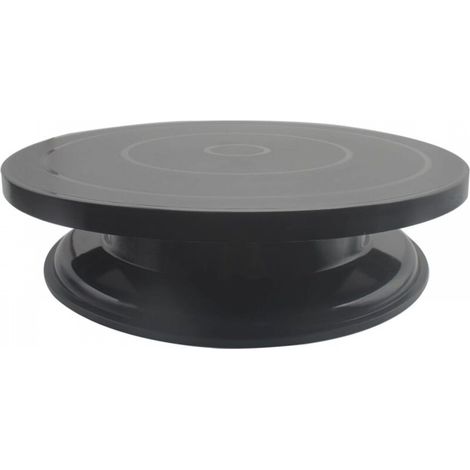 Plateau tournant antidérapant pour décoration de gâteaux (1 pièce, noir) (1/4)