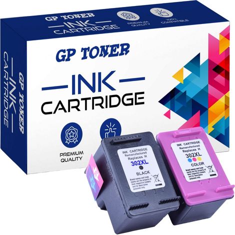2x Tintenpatronen für HP GP-H302XL Schwarz + CMY (1/5)