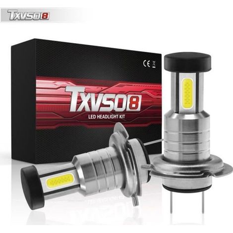 Ampoule Led H7 - 110 W - 30000 Lm - Température de Couleur 6000 K - Compatible Canbus - Pour Phares Avant Voiture - Lot de 2 (1/4)
