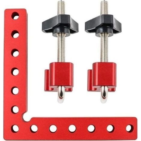Règle à Angle Droit 90° pour Bois - Bloc de Positionnement Aluminium 140mm, Fixation Angulaire Menuiserie Précise (1/4)