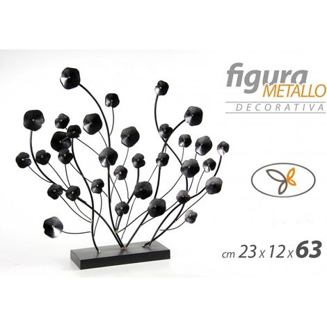 Décoration ornement en métal noir cm 23 x 12 x 63 h
