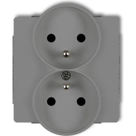 Deco Doppelsteckdose für Rahmen mit/ohne, mattgrau 27DGPR-2zp