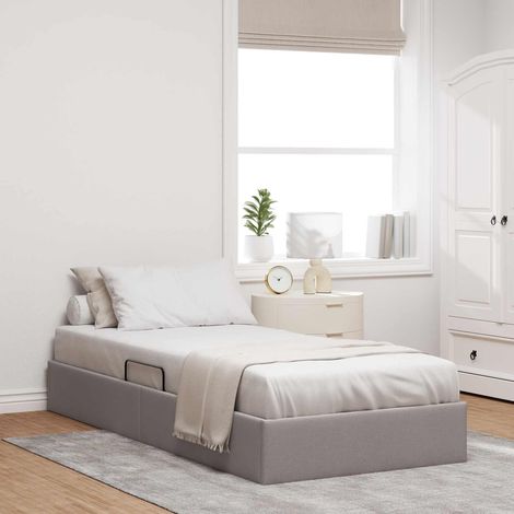 Estructura de Cama Ottoman Taupé 100 x 200 cm tela (1/5)