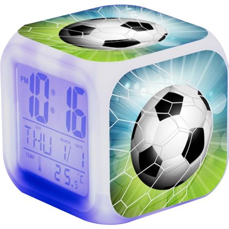 Réveil numérique en forme de cube football pour enfants (1/5)