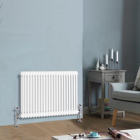 600 X 1010 mm Traditional White Horizontal Cast Iron Radiator Double Column (1/4)