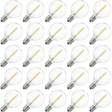 Ulisem Ampoule LED G40 à globe AC230V, base E12, résistante à l'eau IP44, blanc chaud, idéale pour la décoration de maison, fêtes, mariages. (1/5)