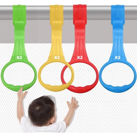 8 Pcs Anneau Parc Bebe, Anneaux pour Lit Bébé et Parc, Anneau de Lit Bébé, Anneaux pour l'entraînement de l'équilibre, Idéaux pour Aider le Bébé à Se Lever du Berceau (1/5)