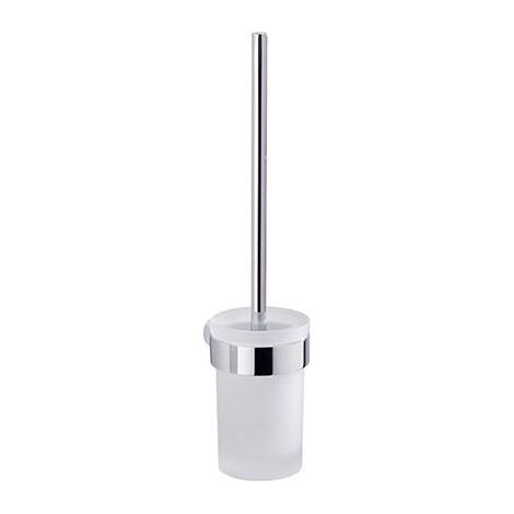 Sapho Accesorios de baño Gedy - Escobilla de WC de pared con soporte, cromo/cristal satinado PI330313