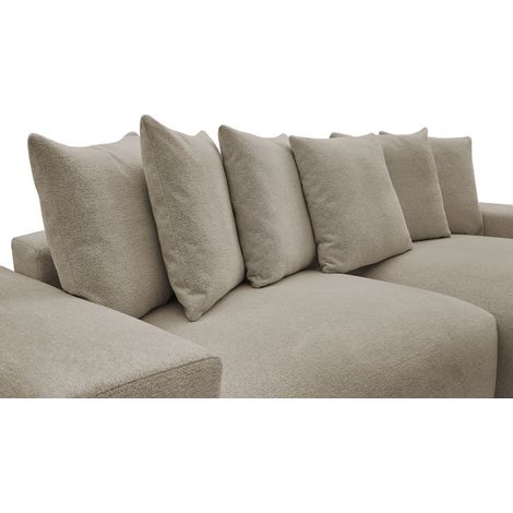 BOBOCHIC - Canapé d'angle convertible réversible coffre VOLTAIRE tissu chiné   Taupe (1/5)