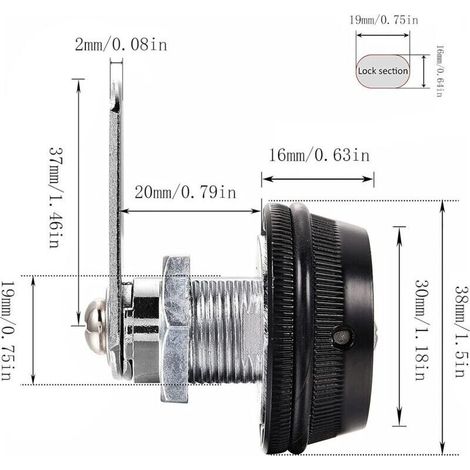 2 Pièce Cam Cabinet Code Lock, Verrouillage Tiroir Mot de Passe, Serrure Armoire Mécanique, Code Verrouillage Serrure, pour Portes de Tiroir de Sécurité, Coffres à Outils, Casiers (1/3)