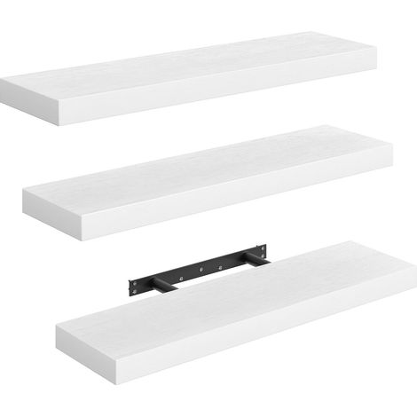 Étagères Murales, Lot de 3, Étagères Flottantes Étagères Suspendues, 60 cm, pour Rangement, Décoration, Salon, Chambre, Cuisine, Salle de Bain, Blanc (1/5)