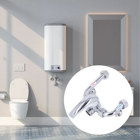 Copper Electric Water Heater Mixing Valve Surface Mounted U Bend Cold Hot Switch Shower Tap Water Inlet Universal Parts G1/2in -- (1/4)