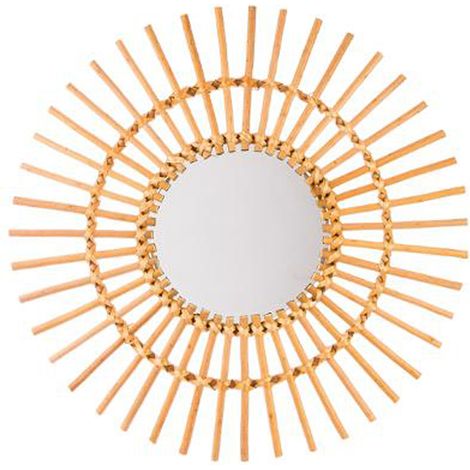 Miroir en rotin soleil - Dim : D 58 cm -PEGANE-