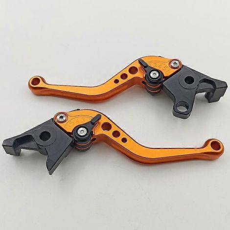 Convient pour la moto Kawasaki ZG1000 CONCOURS, levier de frein, d'embrayage et de klaxon modifié en alliage d'aluminium (tige courte orange) (1/5)