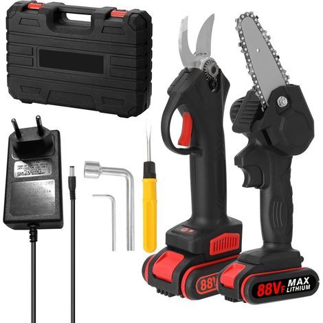 TONYSA 21 V 4 Zoll Mini-Akku-Elektrokettensäge, tragbares elektrisches Astscheren-Set für den Haushalt, kleines Holzbearbeitungs- und Gartenwerkzeug-Set, inklusive Säge (1/5)