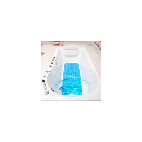 Tapis de baignoire antidérapant 100x40 cm Fixation ventouses Surface antibactérienne sans latex ni BPA Sécurité pour enfants et seniors (1/5)