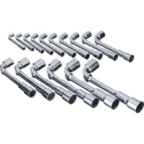 1 - Clé à pipe - Jeu de clés - 6 pans - Métrique 8 à 24 mm - Acier chromé - Pour mécanique automobile et bricolage professionnel - Boîte de rangement (1/5)