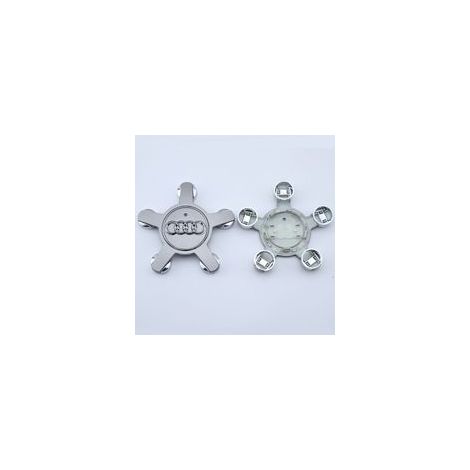 Lot de 4 Enjolivants de Roue Gris 135 mm Compatible Audi Style Logo Design Élégant Accessoire Automobile (1/4)