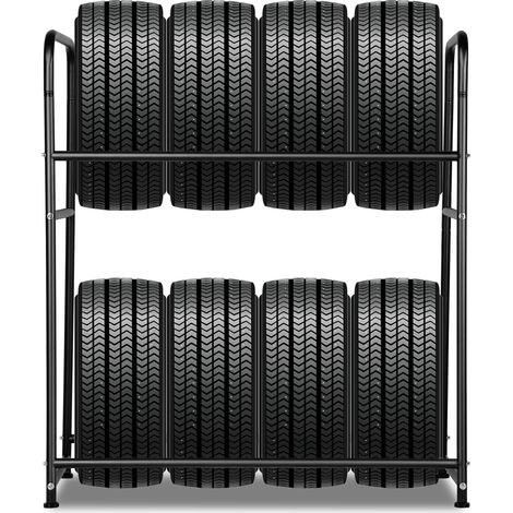 Randaco Porte-pneus Stockage pour 8 pneus durables et robustes Porte-pneus en fer 107 x 46 x 117 cm (1/3)