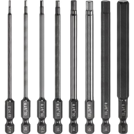 8pcs Embout Tournevis À Tête Hexagonale 1.5/2/2.5/3/4/5/6/8mm (1/5)