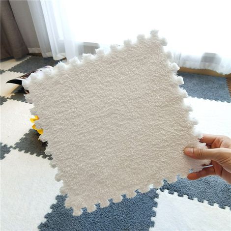 Tapis Puzzle - 30 x 30 x 0,6 cm - En EVA et Peluche - Pour Salon Chambre Bébé ou Espace Jeux - Lot de 10 Pièces (1/5)