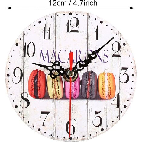 Clock wall-mounted round in MDF Antique, Style artistic and creative european, decoration for the home and the desk, 1 piece, 6 (1/5)