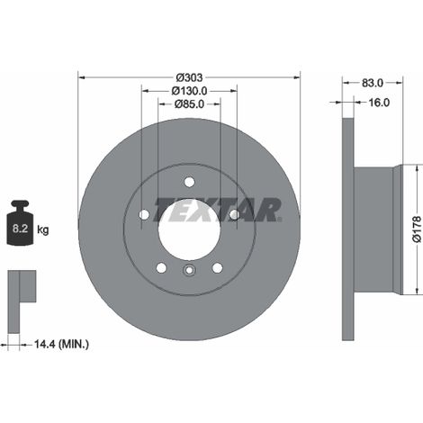 Lot de 2 Disques de frein Textar 92020300 MERCEDES-BENZ 4604210012 4604210112