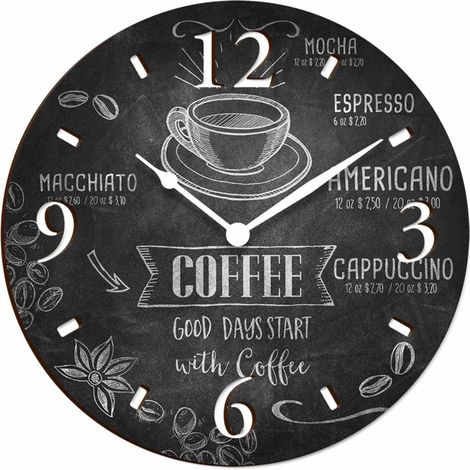 Lupia - Orologio da parete lavorato in Legno 32x32 cm Blackboard (1/4)