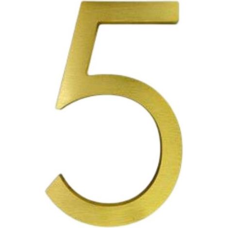 Número de casa de metal color oro，12,7 cm，Número 5，Letrero de número de casa，Número de casa flotante，Número de casa de metal，Número de casa 3D (1/5)