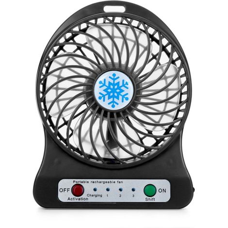 Ventilateur Led Portable Rechargeable - Batterie 18650 - Pour Bureau Chambre Extérieur - 1 Pièce